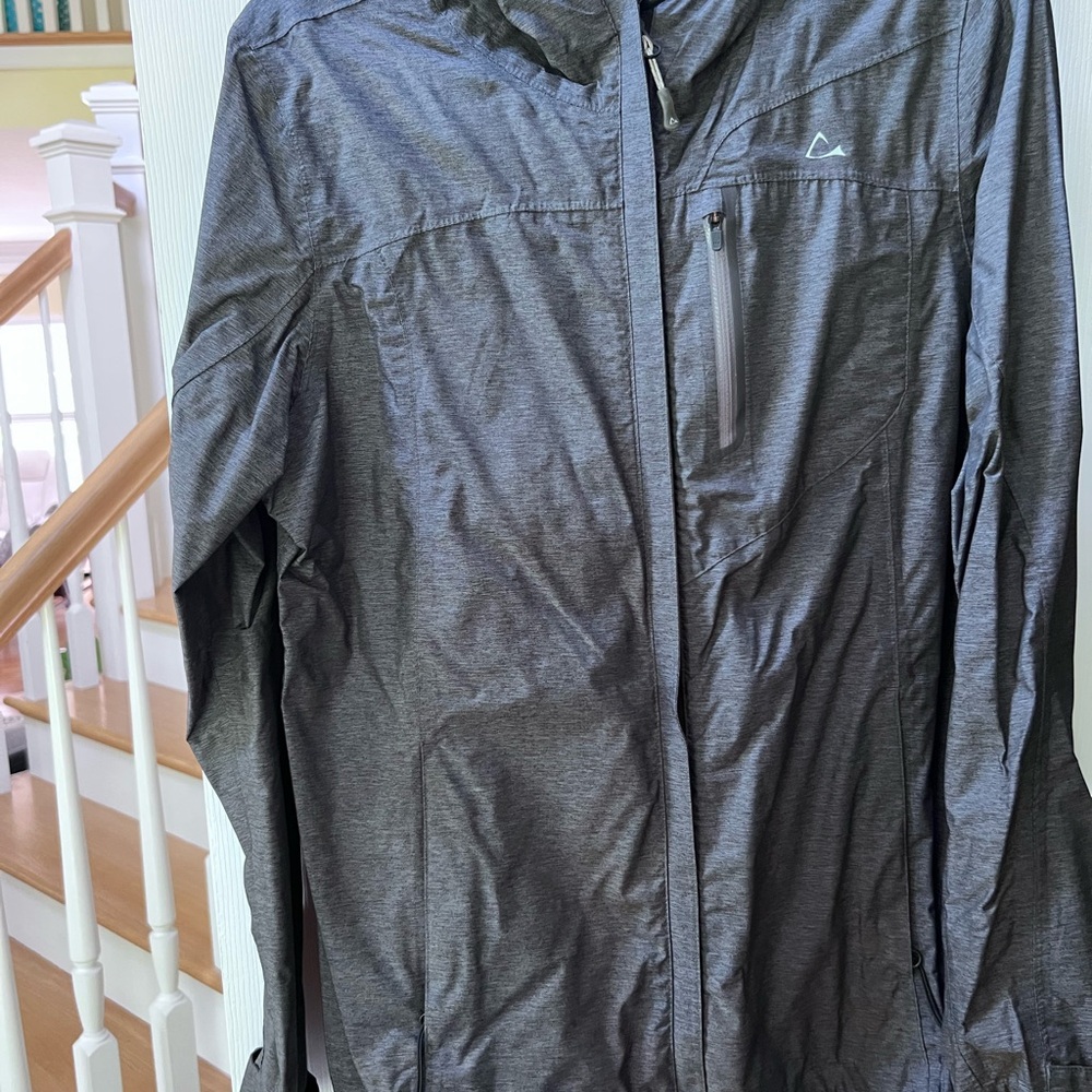 Men's Sz Medium "Paradox" Gray Hoodie Rain Jacket Weather Great Condition Proof